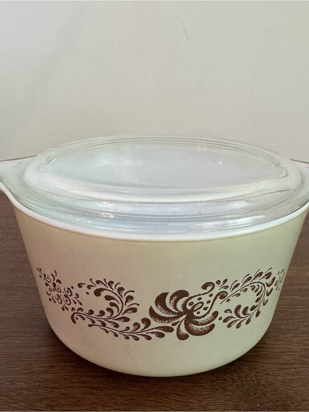 Vintage Pyrex Bowl w/Lid Homestead Pattern Casserole Baking Dish 1 Quart